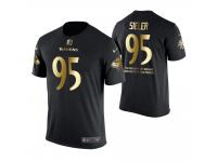 Men Baltimore Ravens Zach Sieler #95 Metall Dark Golden Special Limited Edition With Message T-Shirt