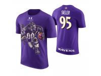 Men Baltimore Ravens Zach Sieler #95 Purple Cartoon And Comic Artistic Painting T-Shirt