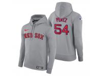 Men Boston Red Sox Martin Perez Nike Gray Road Hoodie