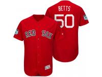 Men Boston Red Sox Mookie Betts #50 Red 2017 Spring Training Grapefruit League Patch Authentic Collection Flex Base Jersey