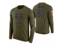 Men Chicago Bears #80 Trey Burton 2018 Salute to Service Long Sleeve Olive T-Shirt