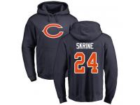 Men Chicago Bears Buster Skrine Navy Blue - #24 Football Pullover Hoodie Name & Number Logo