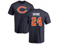 Men Chicago Bears Buster Skrine Navy Blue - #24 Football T-Shirt Name & Number Logo