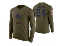 Men Dallas Cowboys #24 Chidobe Awuzie 2018 Salute to Service Long Sleeve Olive T-Shirt