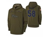 Men Denver Broncos #58 Von Miller Olive 2018 Salute to Service Pullover Hoodie