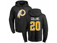 Men Football Washington Redskins #20 Landon Collins Black Name & Number Logo Pullover Hoodie