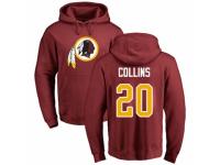 Men Football Washington Redskins #20 Landon Collins Maroon Name & Number Logo Pullover Hoodie