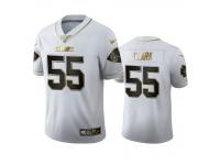 Men Frank Clark Chiefs White 100th Season Golden Edition Jersey