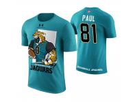 Men Jacksonville Jaguars Niles Paul #81 Aqua Cartoon And Comic Artistic Painting T-Shirt