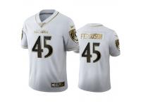 Men Jaylon Ferguson Ravens White 100th Season Golden Edition Jersey