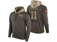 Men Kansas City Chiefs #11 Alex Smith Olive 2017 Salute to Service Hoodie