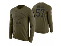 Men Kansas City Chiefs #57 Breeland Speaks 2018 Salute to Service Long Sleeve Olive T-Shirt