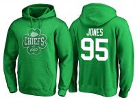 Men Kansas City Chiefs Chris Jones #95 Kelly Green St. Patrick Day Emerald Isle Pullover Hoodie