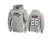 Men Kansas City Chiefs Damien Williams Heather Gray Super Bowl LIV Champions Trophy Collection Locker Room Pullover Hoodie