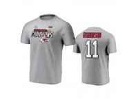 Men Kansas City Chiefs Demarcus Robinson Heather Gray Super Bowl LIV Champions Trophy Collection Locker Room T-Shirt