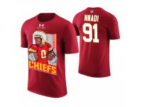 Men Kansas City Chiefs Derrick Nnadi #91 Red Cartoon And Comic Artistic Painting T-Shirt