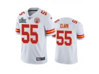 Men Kansas City Chiefs Frank Clark White Super Bowl LIV Vapor Limited Jersey 100th