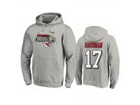 Men Kansas City Chiefs Mecole Hardman Heather Gray Super Bowl LIV Champions Trophy Collection Locker Room Pullover Hoodie