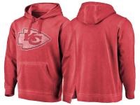 Men Kansas City Chiefs Red Shadow Washed Logo Pullover Hoodie