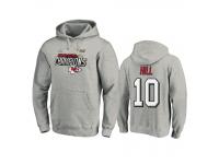 Men Kansas City Chiefs Tyreek Hill Heather Gray Super Bowl LIV Champions Trophy Collection Locker Room Pullover Hoodie