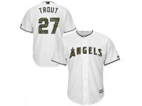 Men Los Angeles Angels Mike Trout #27 White Camo Fashion 2016 Memorial Day Cool Base Jersey