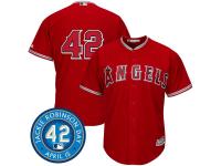 Men Los Angeles Angels of Anaheim #42 Jackie Robinson Majestic Scarlet Cool Base Jersey