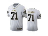 Men Mitchell Schwartz Chiefs White 100th Season Golden Edition Jersey