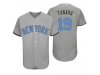 Men New York Yankees #19 Masahiro Tanaka Majestic Gray Fashion 2016 Father's Day Flex Base Jersey