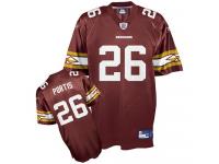 Men NFL Washington Redskins #26 Clinton Portis Throwback Home Burgundy Red Reebok Jersey