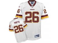 Men NFL Washington Redskins #26 Clinton Portis Throwback Road White Reebok Replica Jersey