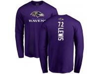 Men Nike Alex Lewis Purple Backer - NFL Baltimore Ravens #72 Long Sleeve T-Shirt