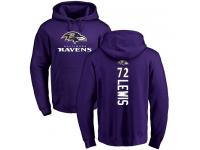 Men Nike Alex Lewis Purple Backer - NFL Baltimore Ravens #72 Pullover Hoodie