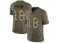 Men Nike Baltimore Ravens #18 Jeremy Maclin Limited Olive/Camo Salute to Service NFL Jersey
