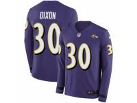 Men Nike Baltimore Ravens #30 Kenneth Dixon Limited Purple Therma Long Sleeve NFL Jersey