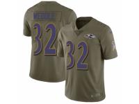 Men Nike Baltimore Ravens #32 Eric Weddle Limited Olive 2017 Salute to Service NFL Jersey