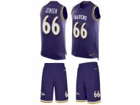 Men Nike Baltimore Ravens #66 Ryan Jensen Limited Purple Tank Top Suit NFL Jersey