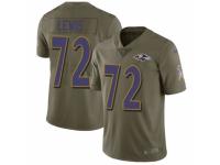 Men Nike Baltimore Ravens #72 Alex Lewis Limited Olive 2017 Salute to Service NFL Jersey