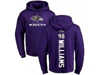 Men Nike Brandon Williams Purple Backer - NFL Baltimore Ravens #98 Pullover Hoodie