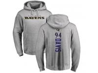 Men Nike Carl Davis Ash Backer - NFL Baltimore Ravens #94 Pullover Hoodie
