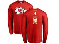 Men Nike Chad Henne Red Backer - NFL Kansas City Chiefs #4 Long Sleeve T-Shirt