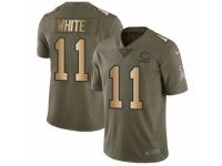 Men Nike Chicago Bears #11 Kevin White Limited Olive/Gold Salute to Service NFL Jersey