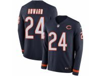 Men Nike Chicago Bears #24 Jordan Howard Limited Navy Blue Therma Long Sleeve NFL Jersey