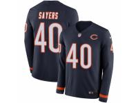 Men Nike Chicago Bears #40 Gale Sayers Limited Navy Blue Therma Long Sleeve NFL Jersey