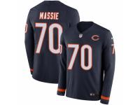 Men Nike Chicago Bears #70 Bobby Massie Limited Navy Blue Therma Long Sleeve NFL Jersey