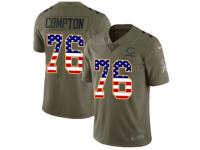 Men Nike Chicago Bears #76 Tom Compton Limited Olive/USA Flag Salute to Service NFL Jersey
