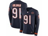 Men Nike Chicago Bears #91 Eddie Goldman Limited Navy Blue Therma Long Sleeve NFL Jersey