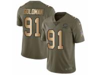 Men Nike Chicago Bears #91 Eddie Goldman Limited Olive/Gold Salute to Service NFL Jersey