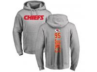 Men Nike Chris Jones Ash Backer - NFL Kansas City Chiefs #95 Pullover Hoodie