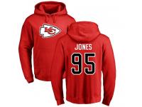 Men Nike Chris Jones Red Name & Number Logo - NFL Kansas City Chiefs #95 Pullover Hoodie
