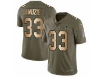 Men Nike Dallas Cowboys #33 Chidobe Awuzie Limited Olive/Gold 2017 Salute to Service NFL Jersey